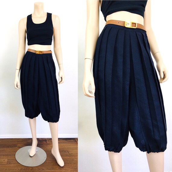 Vintage 1940s PLEATED Navy BALLOON LEG Knickers /
