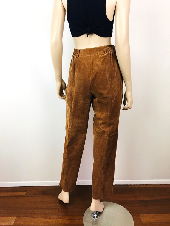 パンツ 1990s yessica pig suede pants vintage 90s Vintage Tan Bootcut Suede Trousers Size 3 Size 4 28 Inch