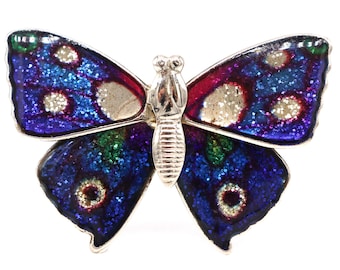 broche vintage | Broche papillon | Ton argenté | Broche Pin