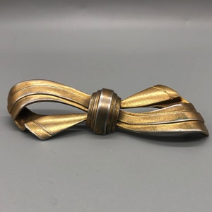 Vintage Gold Tone Bow Brooch | Vintage Gold Tone Bow Brooch | Vintage Abstract  Brooch | Gold Tone Abstract Bow Brooch | Bow Brooch |  409