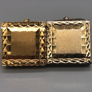 Vintage Gold Tone Cuff Links | Vintage Square Cuff Links | Vintage Western Germany Cuff Links | Vintage Square Textured Cufflinks | 743