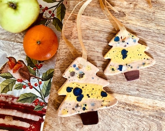 Hanging Christmas Tree Decoration | Christmas Tree Bauble | Handmade Ceramic Christmas Tree | Hanging Tree Decor | Festive Season Decor