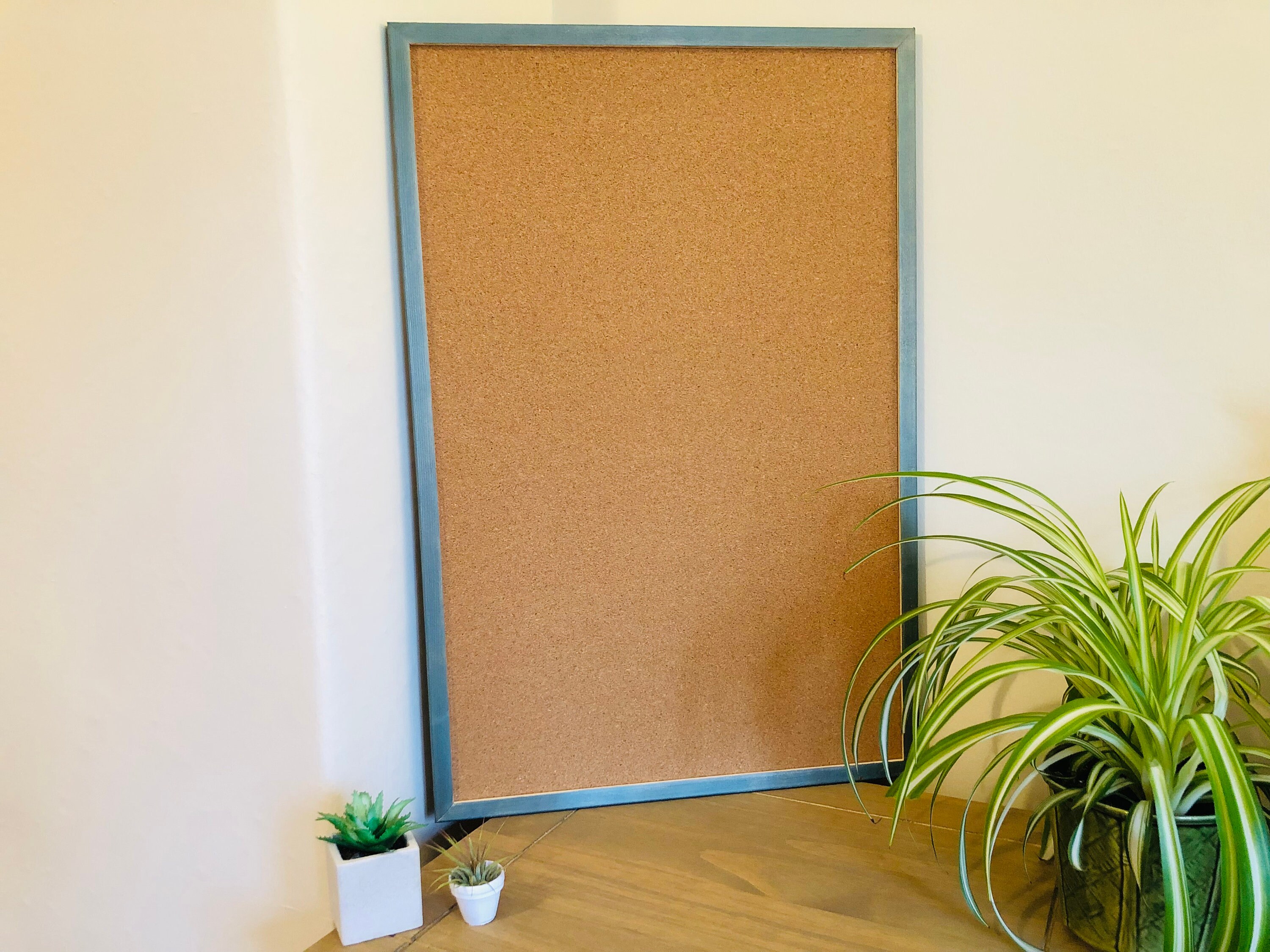 Pin Cork Board Simple Small Pin Board Notice Board Office School Note Board  Gold Colour Blue Metallic Aquamarine Colours 