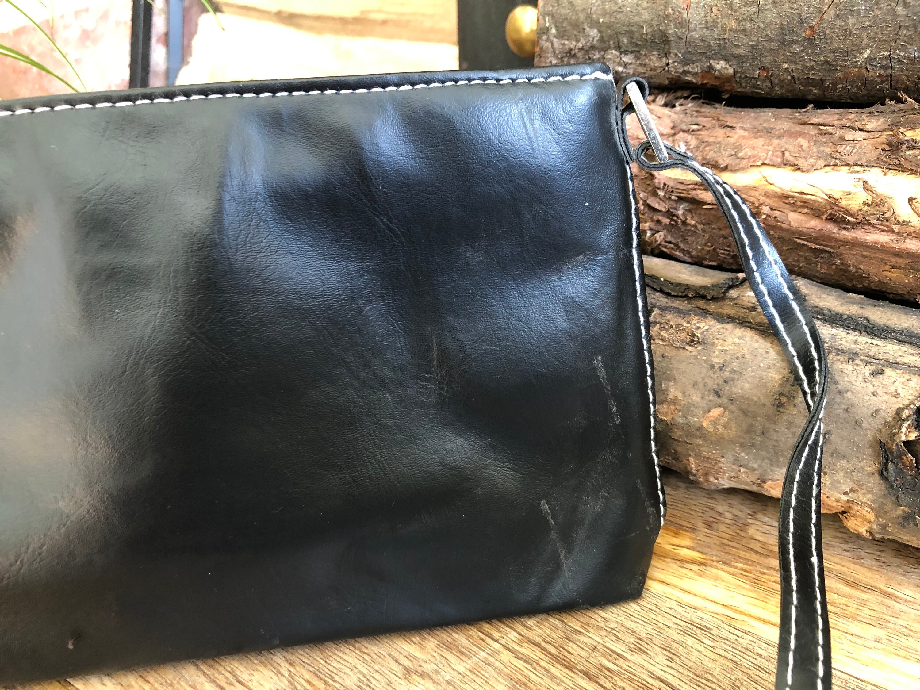 Denimvegan Leather Wristlet Purse Clutchgift for Hermini 