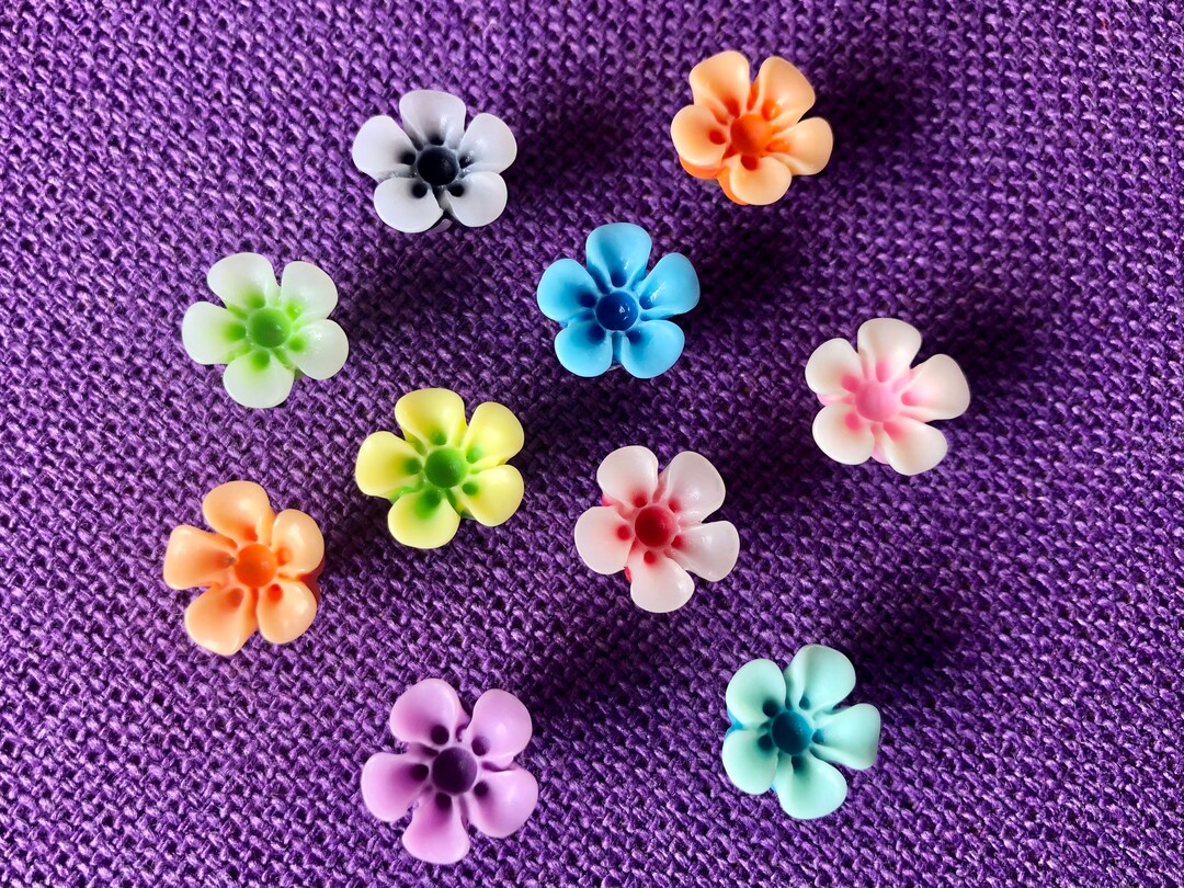 Colourful Flower Push Pins Flower Pushpins Floral Tacks Etsy