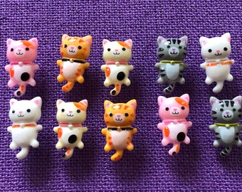 3 épingles chat | Punaises chat kawaii | Punaises en plastique en forme de chat | Épingle pour tableau en liège | Épingles pour tableau en liège | Épingles pour tableau d'affichage | Liste des panneaux de rappel