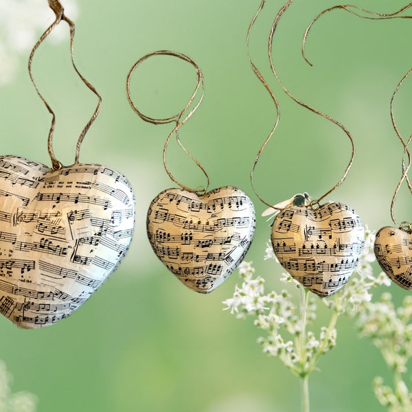 Hanging Heart Decorations | Handmade Heart Decoration | Christmas Heart Decorations | Hanging Christmas Hearts | Baubles | Wedding Decor