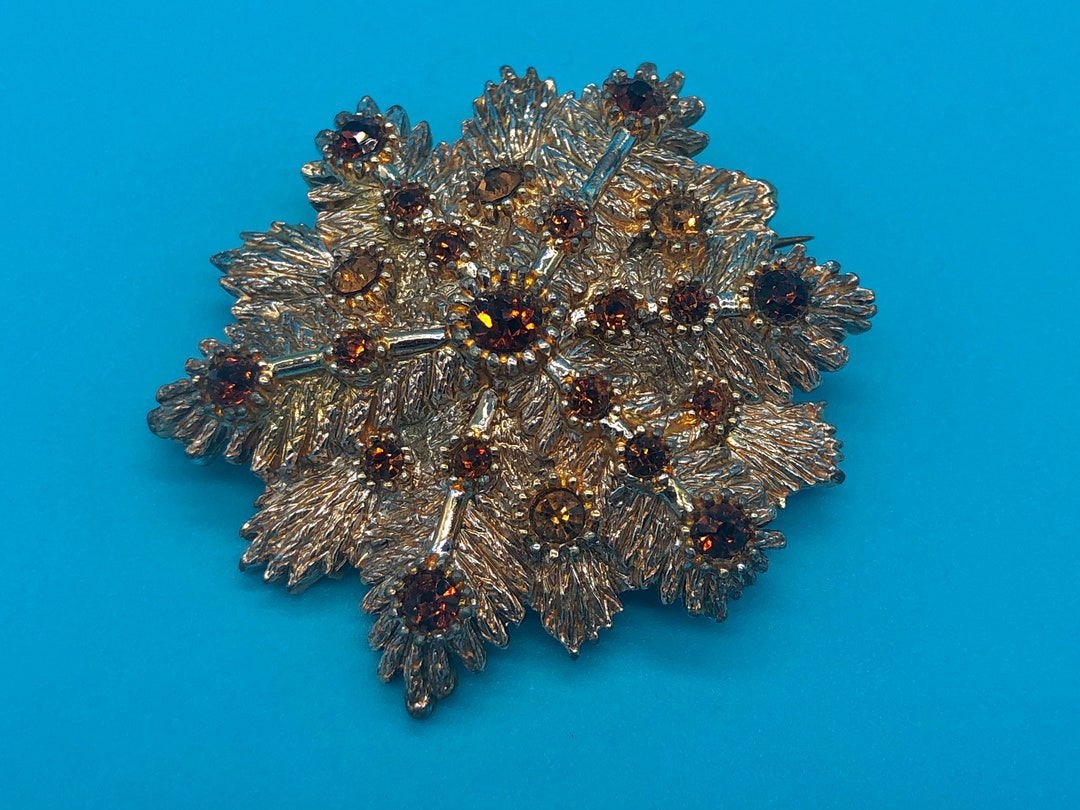 Broche Flocon De Neige Strass Argenté 40mm - Marque Parisienne - Neuf Avec Étiquette