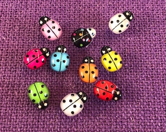 Kawaii Lady Bird Shaped Push Pins | Animal Push Pins Tacks | Cork Board Pin | Cork Board Pins | Notice Board Pins | Reminder Board List Pin