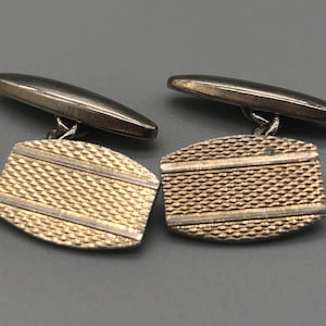 Vintage Textured Cufflinks | Vintage Silver Tone Cufflinks | Vintage Silver Tone Whale Back Cuff Links | Vintage Men’s Jewellery | 680