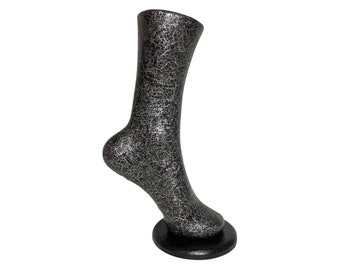 Beautiful Mannequin Foot | Black Crackle Effect | Mannequin Leg | Display | Decoupaged Mannequin Foot