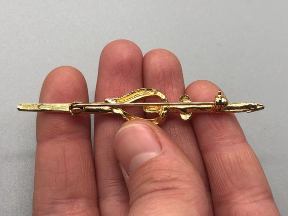 Vintage Gold Tone Bar Brooch | Vintage Gold Tone … - image 4