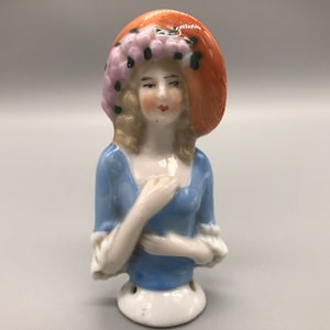 Fairing Half Lady Figurine with Hat | Vintage Fairing Collectible | Vintage Half Lady Figurine | Vintage Fairings Half Lady Figurine | 733