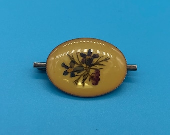 Vintage Silver Tone Flower Brooch | Silver Tone Forget Me Not Flower Brooch | Vintage Silver Resin Flower Brooch | Vintage Flower Pin | 519