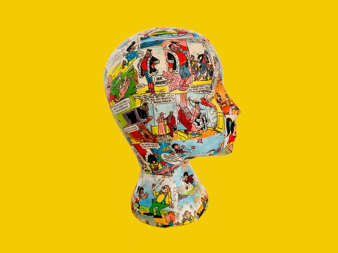 Comic Mannequin Head Headphone Stand Hat Stand Etsy