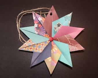 Christmas Paper Origami Decoration | Hanging Star Ornament | Japanese Origami | Eco Christmas Decoration