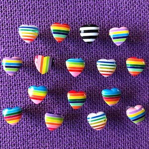 Pride LGBTQ Push Pins | Rainbow Heart Pushpins | Tacks | Cork Board Pin | Cork Board Pins | Notice Board Pins | Reminder Board List Pin