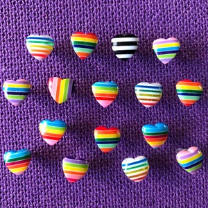 Pride LGBTQ Push Pins | Rainbow Heart Pushpins | Tacks | Cork Board Pin | Cork Board Pins | Notice Board Pins | Reminder Board List Pin