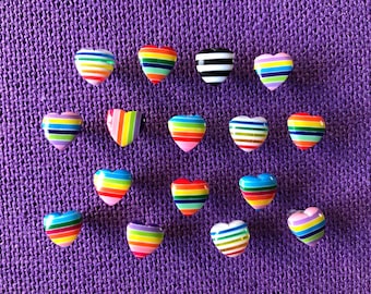 Pride LGBTQ Push Pins | Rainbow Heart Pushpins | Tacks | Cork Board Pin | Cork Board Pins | Notice Board Pins | Reminder Board List Pin