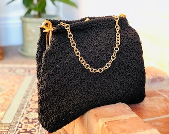 Crochet Vintage Bag | Luxury Knitted Style | Vintage Fashion | Shoulder Bag | Large Bag | Women's Shoulder Bag | Vintage Accessory |