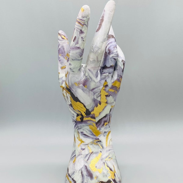 Schöne Mannequin Hand | Marmor Effekt | Mannequin Hand | Schmuck Hand Display | Ring Display | Abgebildete Mannequin Hand