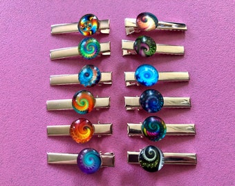 Set of 4 Rose Gold Colourful Hair Clips | Non Slip Hair Jewellery | Clasps For Hair | Claw Clips For Thick Hair | Hair Clasps With Teeth