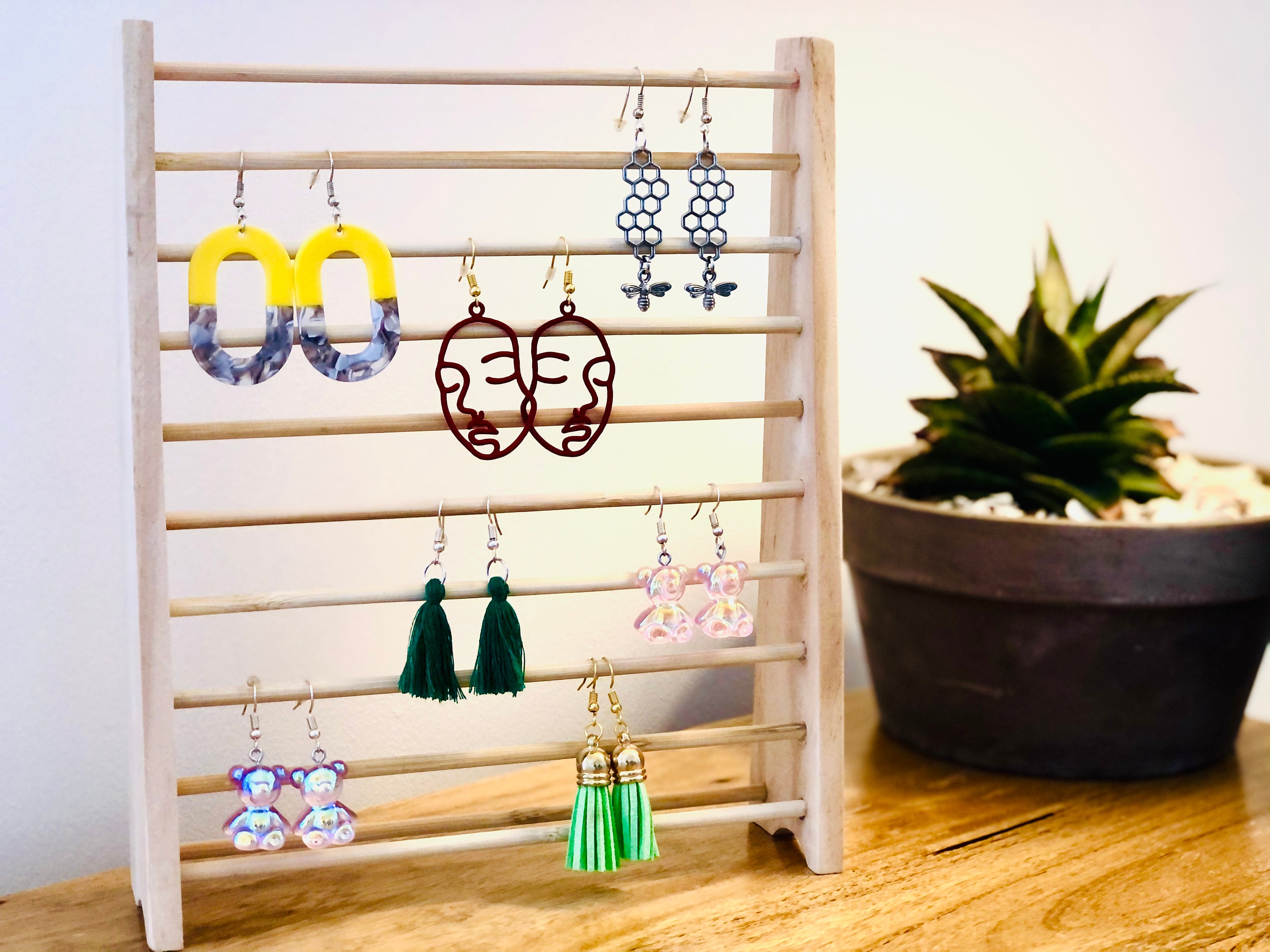 Earring Jewellery Stand Earring Rack Wooden Jewellery Etsy