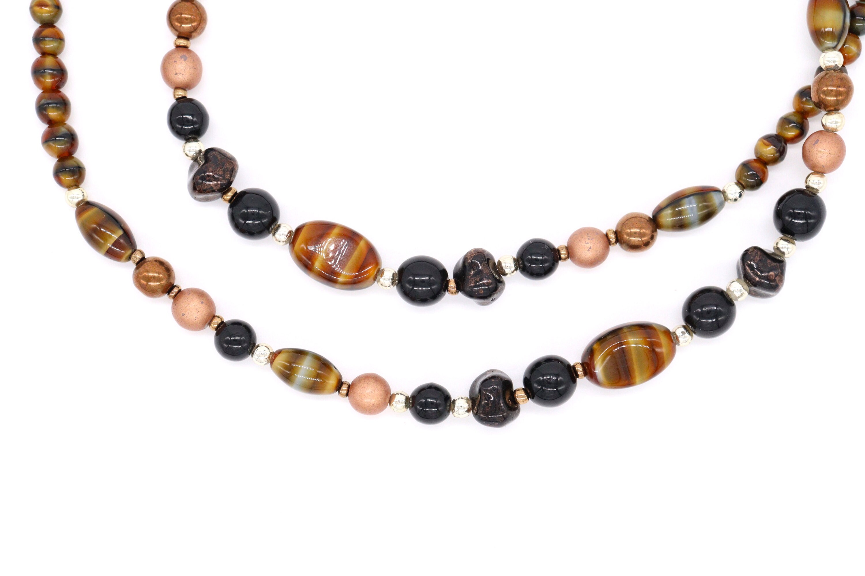 Vintage Faux Tiger's Eye Bead Necklace Etsy