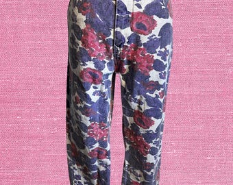 Vintage Sergio Valente Jeans Women's 25.5x27 High Waist Floral Tapered Leg