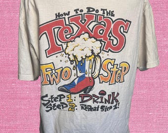 Vintage Texas Two Step T-Shirt: 1996 Single Stitch, Size L