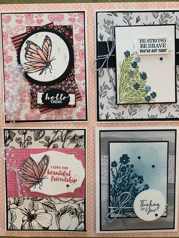 Lot of 4 Handmade Cards Friendship Thinking of You, Sympathy  display picture 1