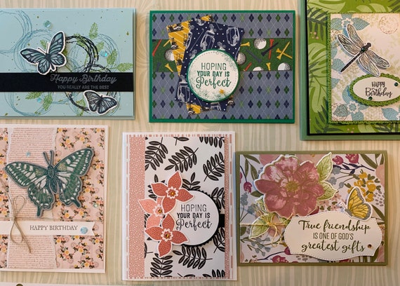 Lot of 6 Handmade Cards Birthday Thinking of You Friendship  display picture 1