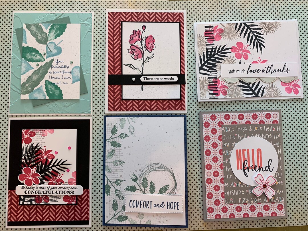 Stampin up Lot of 6 Handmade Cards Birthday Friendship Best Wishes - Etsy