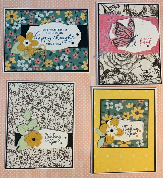 Lot of 4 Handmade Cards Friendship Thinking of You, Sympathy  display picture 1
