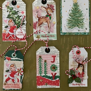 Stampin’Up lot of 6 Christmas tags handmade Stampin’Up Tim Holtz