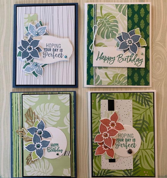 Lot of 4 Handmade Cards Birthday, Friendship Thinking of You  display picture 1