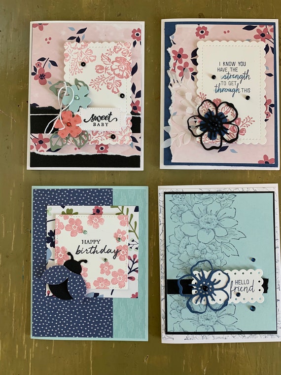 Lot of 4 Handmade Cards Friendship Thinking of You, Sympathy  display picture 1