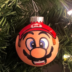 Mario. Inspired Super Mario Bros. Ornament: Hand Painted Completely design around