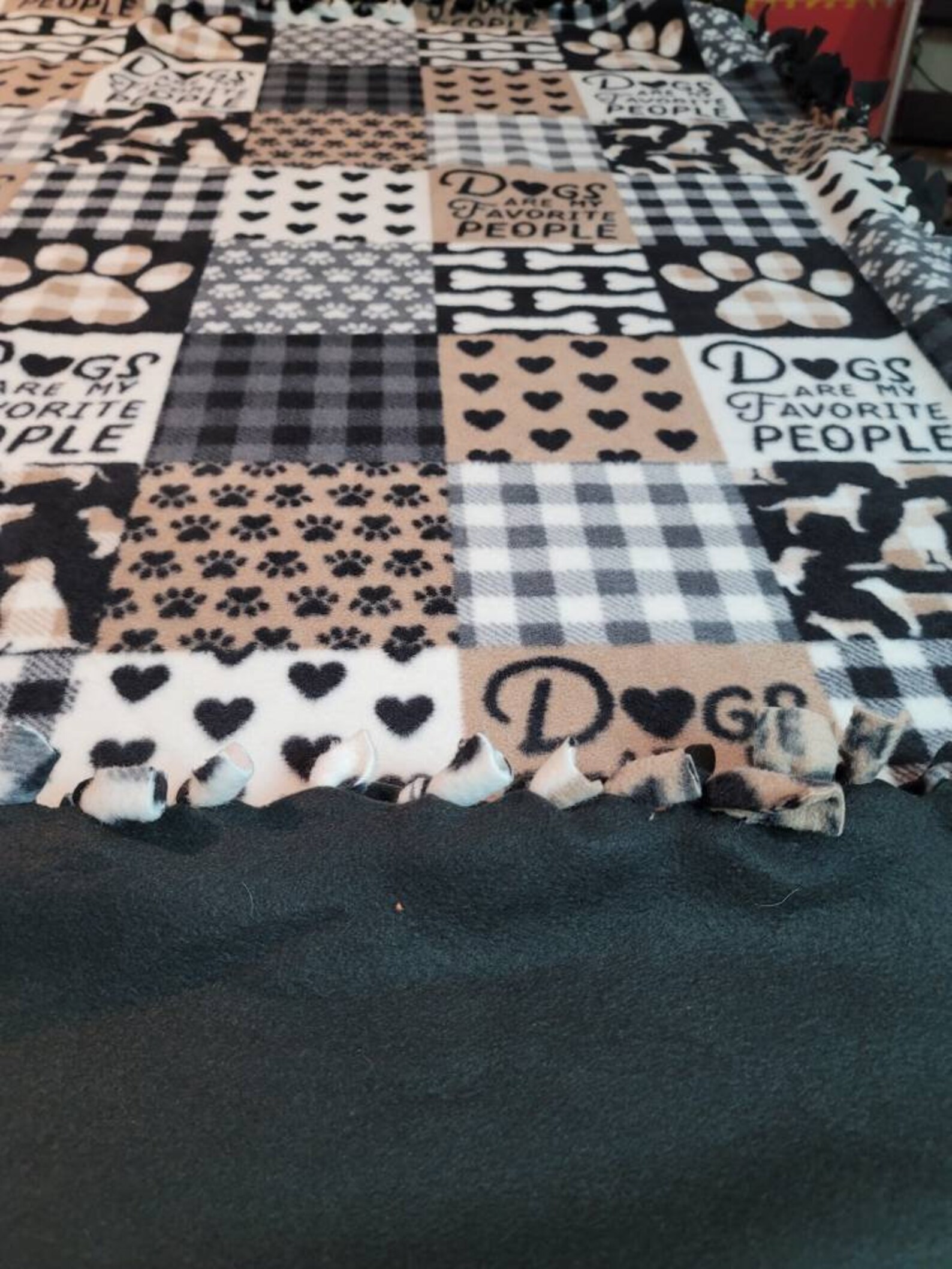 Fleece tie blankets Dogs Paws and Puppy Love Cozy Great Etsy