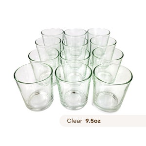 9,5 oz helder glas | 12-PK | Kaarsenmaakglas | Leeg kaarsvat | | Monticiano-collectie