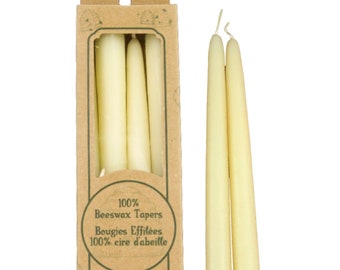 10" 100% Beeswax Tapers, Four Handcrafted Taper Candles, Beeswax Candles, Beeswax Tapers, Natural Candles