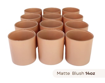 12-PACK 14oz. Matte Blush Candle Vessels, Candle Vessels, Empty Candle Jars, 12-PACK 14oz Neutral Candle Jars, Candle Vessels Bulk