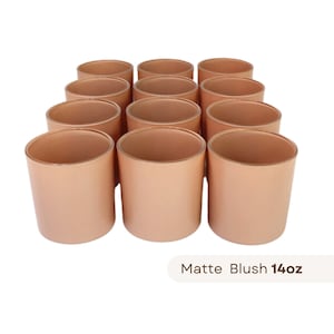 12-PACK 14oz. Matte Blush Candle Vessels, Candle Vessels, Empty Candle Jars, 12-PACK 14oz Neutral Candle Jars, Candle Vessels Bulk
