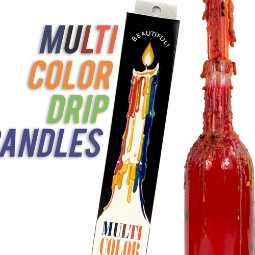 Multicolor Drip Candles package of 2 Etsy