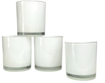 Empty CANDLE JARS, GLASS Candle Jar, Bulk Candle Jars, Pack of 12 Milk White 14 oz Candle Making Glass Jar