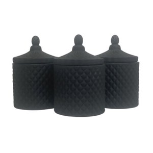 3-Pack Matte Black 10 oz France Candle Glass | Candle Jar | Empty Candle Vessel | Decorative Holder