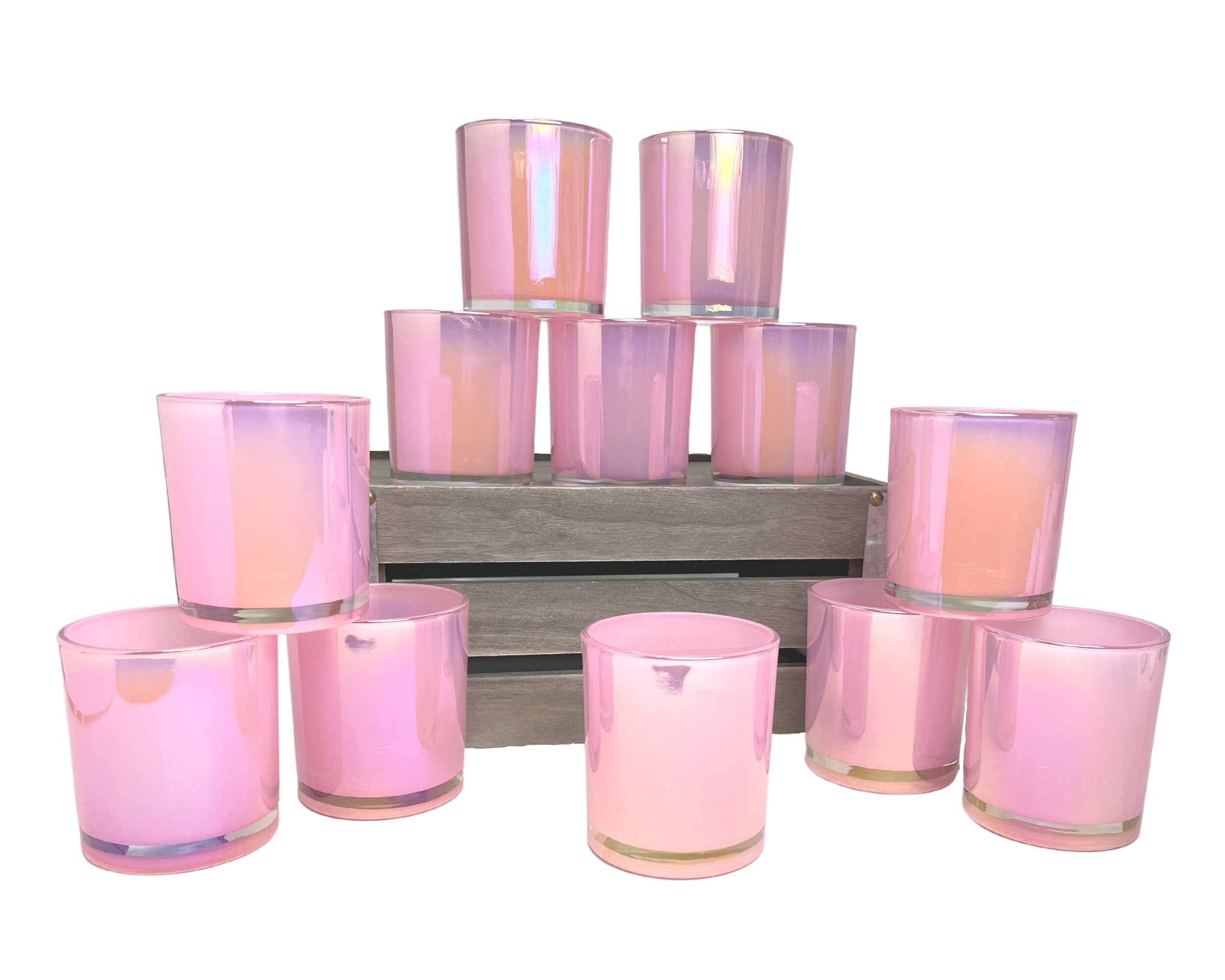 Candle Making 6 Jars with FREE Lids - Iridescent Milk