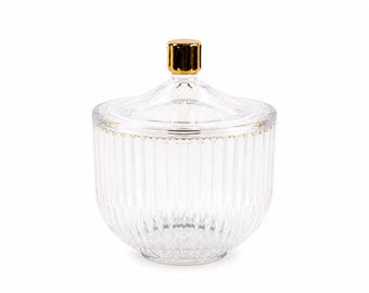 Aura Iridescent Luxury Ribbed Glass Candle Vessel - (Case of 18)