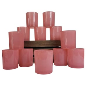 Empty CANDLE JARS, GLASS Candle Jar, Bulk Candle Jars, Pack of 12 Pink Ballerina 14oz Candle Making Glass Jar