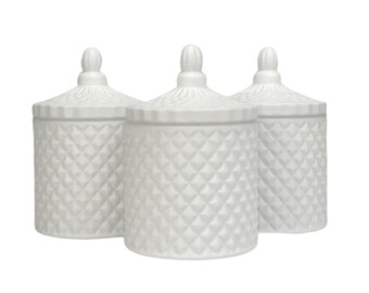 3-Pack Matte White 10 oz France Candle Glass | Candle Jar | Empty Candle Vessel | Decorative Holder